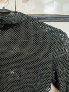 Black Netted Long Sleeve Top