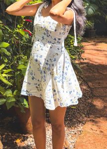 Floral Print Tie-Strap Mini Dress