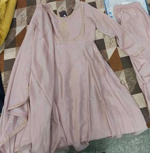 Elegant Peach Kurta Set with Dupatta
