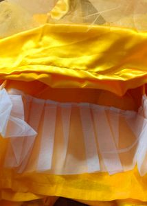 Girl Sparkling Yellow Party Gown with Capes