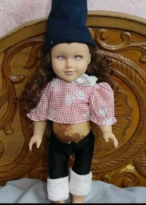 Vintage Doll with Checked Top