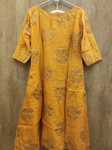 Elegant Orange &amp; Golden Embroidered Co-ord