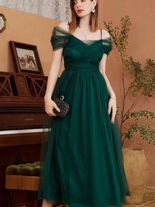 Elegant Off-Shoulder Tulle Evening Dress