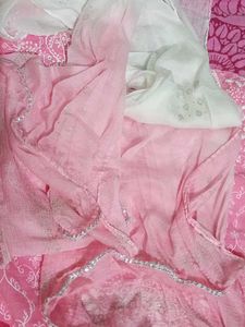beautiful pink 🩷 lakhnavi kurta with dupatta