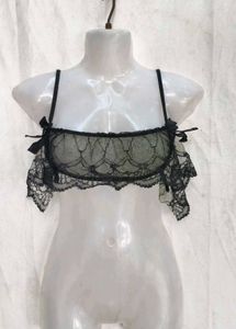 21245. Sheer Lace Bralette with Bow Detail