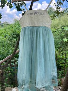 Elegant Baby Blue Tulle Gown