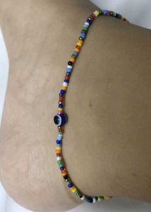 Black Beaded anklet with Flower Charms