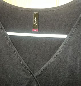 Chic Black Top with Drawstring Waist