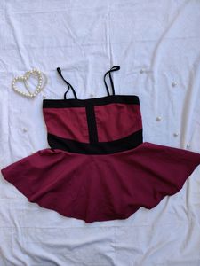 Maroon Sleeveless Top