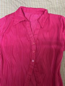 Hot Pink Textured Blouse