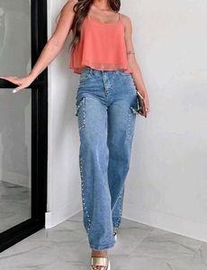 Chic Neon Orange Flowy Crop Top