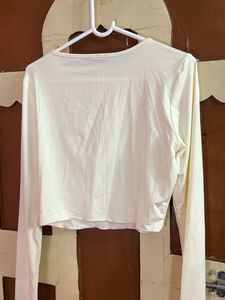 Cream Floral Print Crop Top