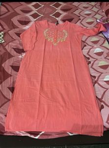 White Ethnic Kurta with Golden Print