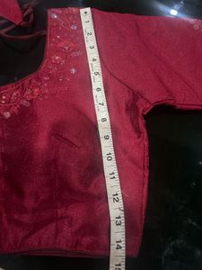 Not Used Elegant Maroon Embroidered Blouse