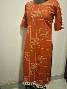 Cotton daily  wear Rust  kurta