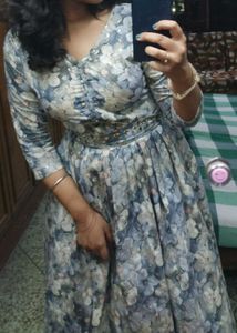 Floral Print Ethnic Gown