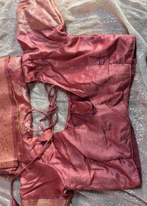 Pink Silk Saree with Stitched blouse (Women’s)
