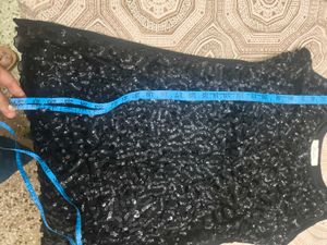 Sparkly Black Sequin party Tank Top in 36 bust