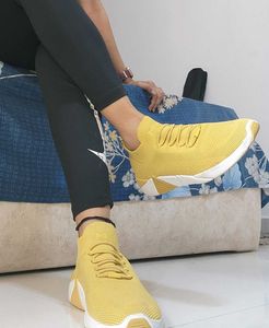 Skechers Yellow Knit Sneakers