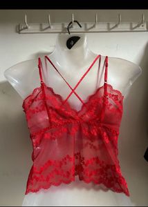 Red Lace Camisole Top