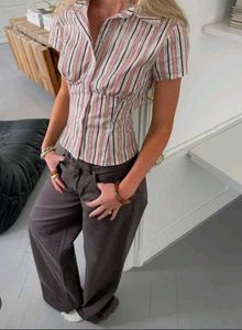 Striped Button-Up Shirt