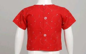 Red Embroidered Blouse