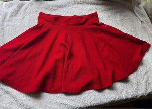 Vibrant Red Flared Skirt