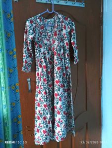 Floral Print Cotton Kurta