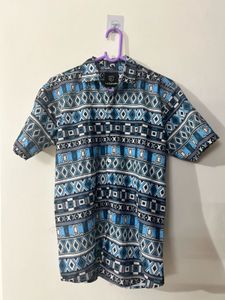 Stylish Geometric Print Short Sleeve Shirt