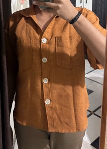 Orange Button-Up Shirt