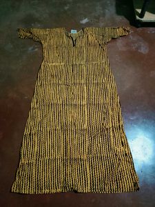 Yellow &amp; Black Striped Kurta