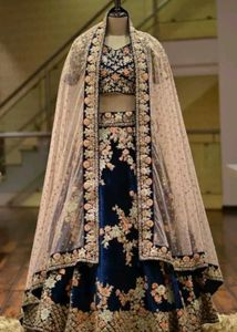 Elegant Embroidered Unstitched Lehenga