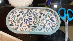 Decorative Tray with Leaf Print