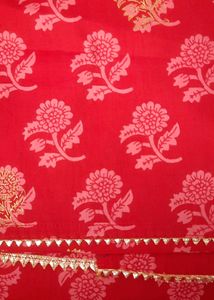Pure Cotton Handwork Suit With Tie And Die Dupatta