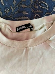 Cream Cropped Raglan Tee