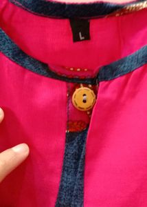 Stylish Pink and Blue Printed Kurta