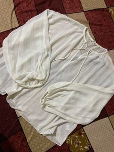 white h&amp;m formal shirt top