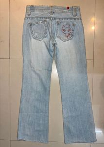 Light Wash Y2K distressed Bootcut Jeans