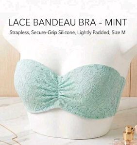 Mint Green Lace Strapless Bra