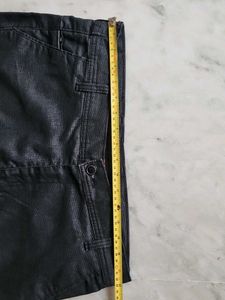 Men's Dark Grey Textured Trousers