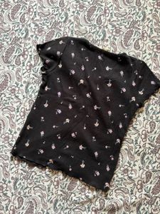 H&amp;M Black Floral Top