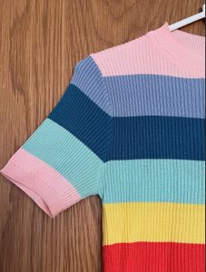 Striped Rainbow Crop Top