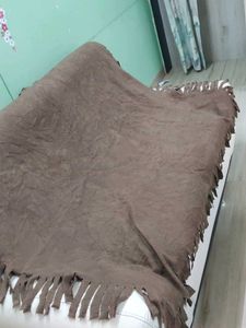 Cozy Brown Fringed Throw Blanket