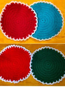 Handmade Crochet Round Mats (Set of 4)