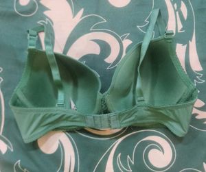 Teal Padded Bra with Lace Detail