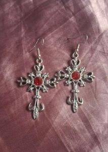 Gothic Cross Dangle Earrings