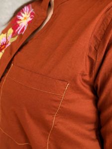 Embroidered Rust Co-Ord Set