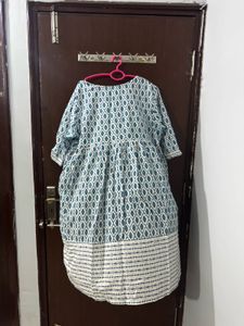 Blue Geometric Print Kurta