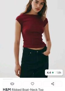 H&M Ribbed Boat-Neck Top