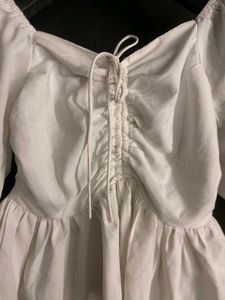 White Dress with Ruffle Detail
